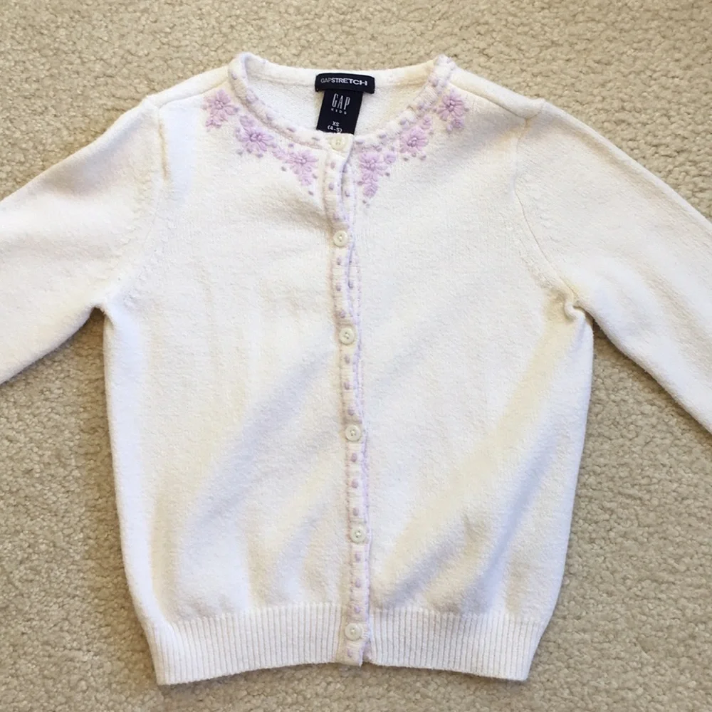 Gap knit embroidered cardigan